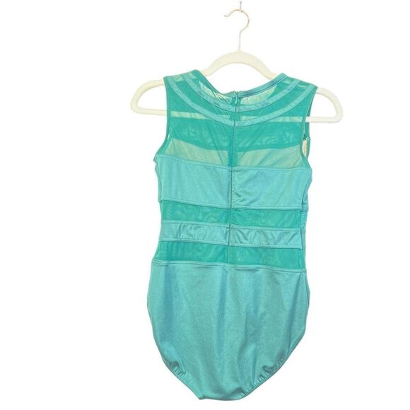 balera size MA Round Collar Lustre Leotard GREEN - Picture 12 of 16